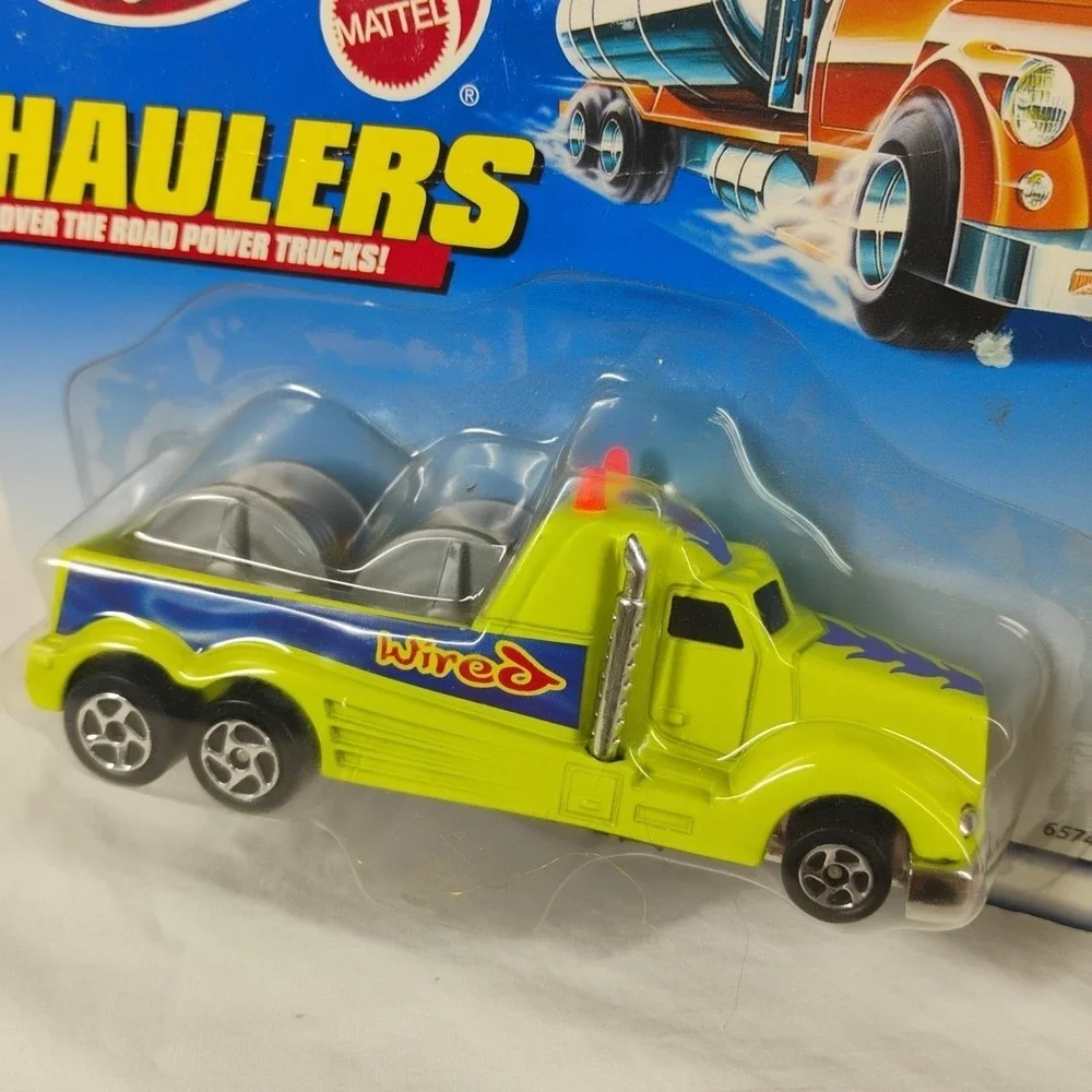 1998 Hot Wheels HAULERS Over‎ The Road Power Trucks WIRED Cable Truck Lime Green